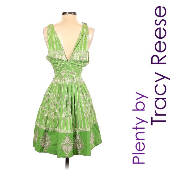 Anthropologie Plenty by Tracy Reese Dress Tribal Embroidered V-Neck Dress - Picture 3 of 4